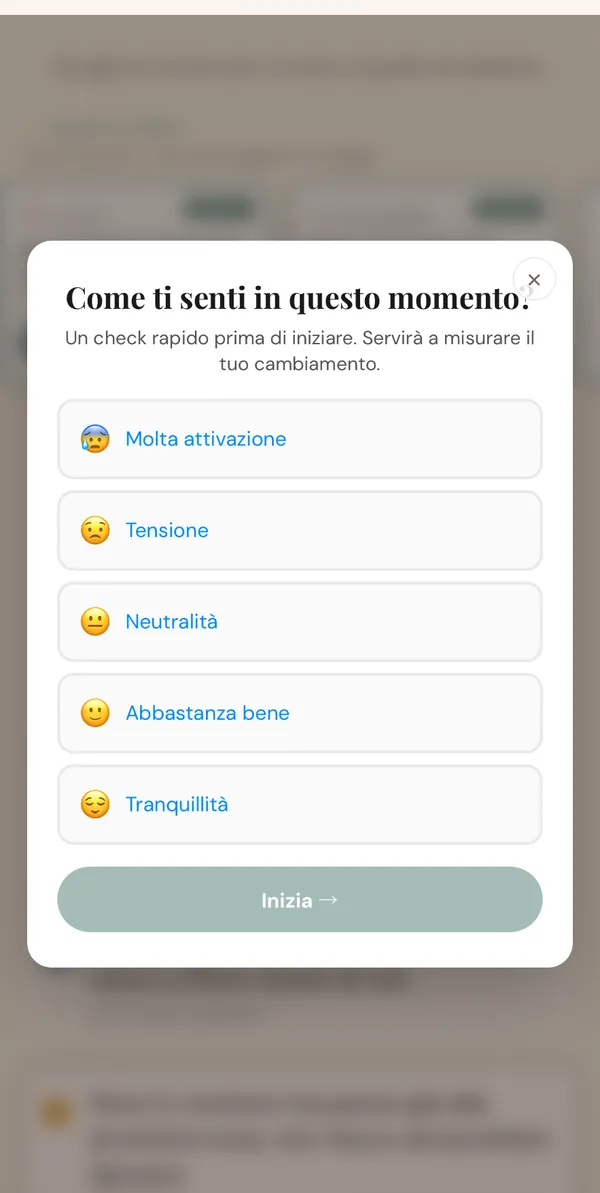 Schermata 3: Check-in iniziale
