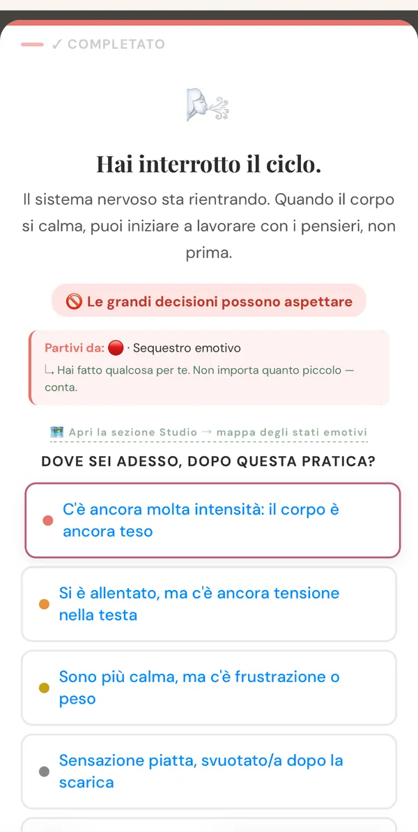 Schermata 5: Hai interrotto il ciclo